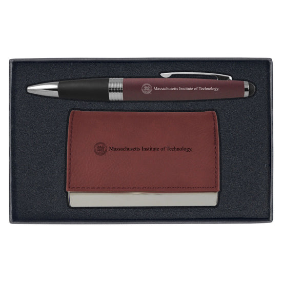 3599-MIT Velour Business Card Holder and Pen Gift Set_media.jpg