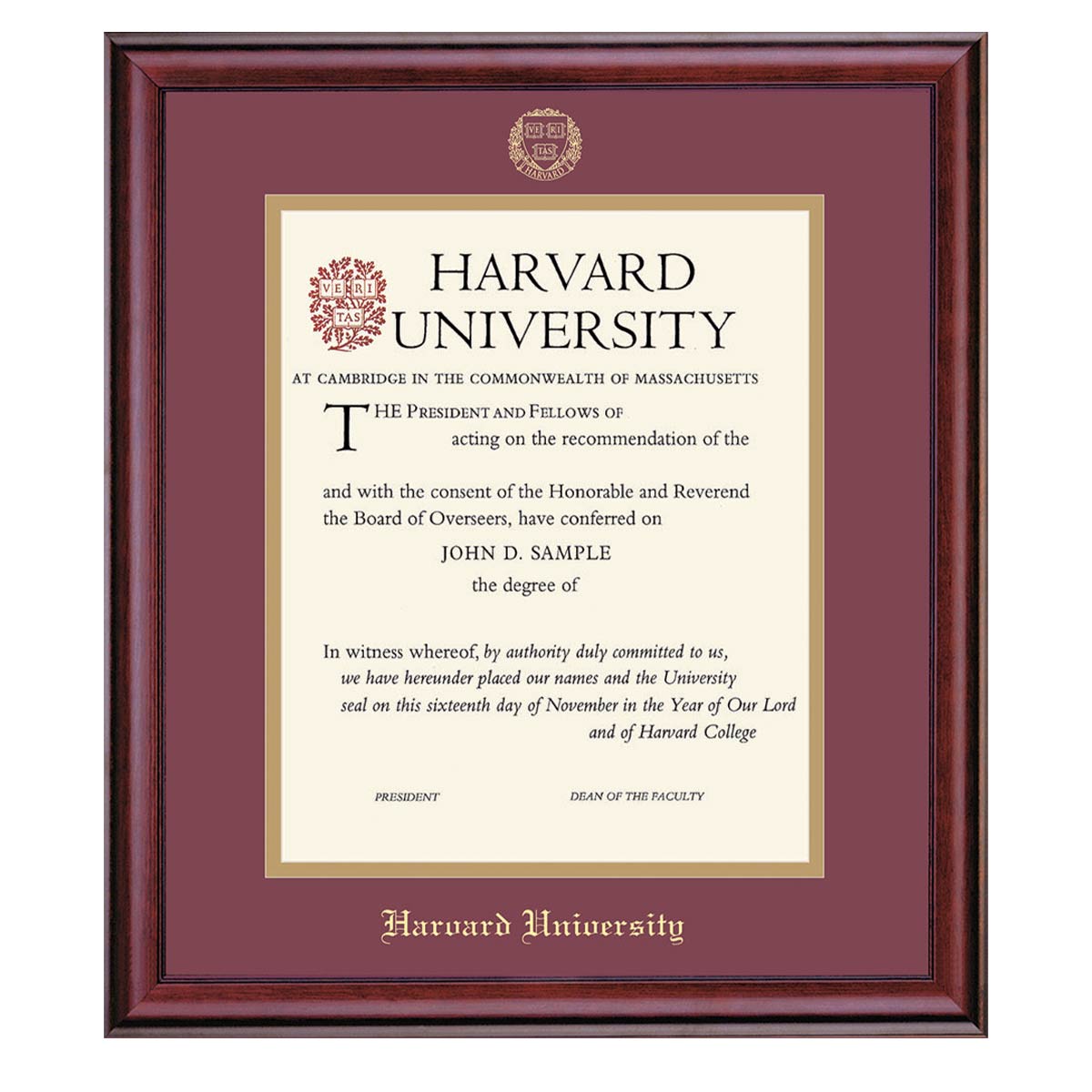 3639-Harvard University Vertical Certificate Frame_Classic.jpg
