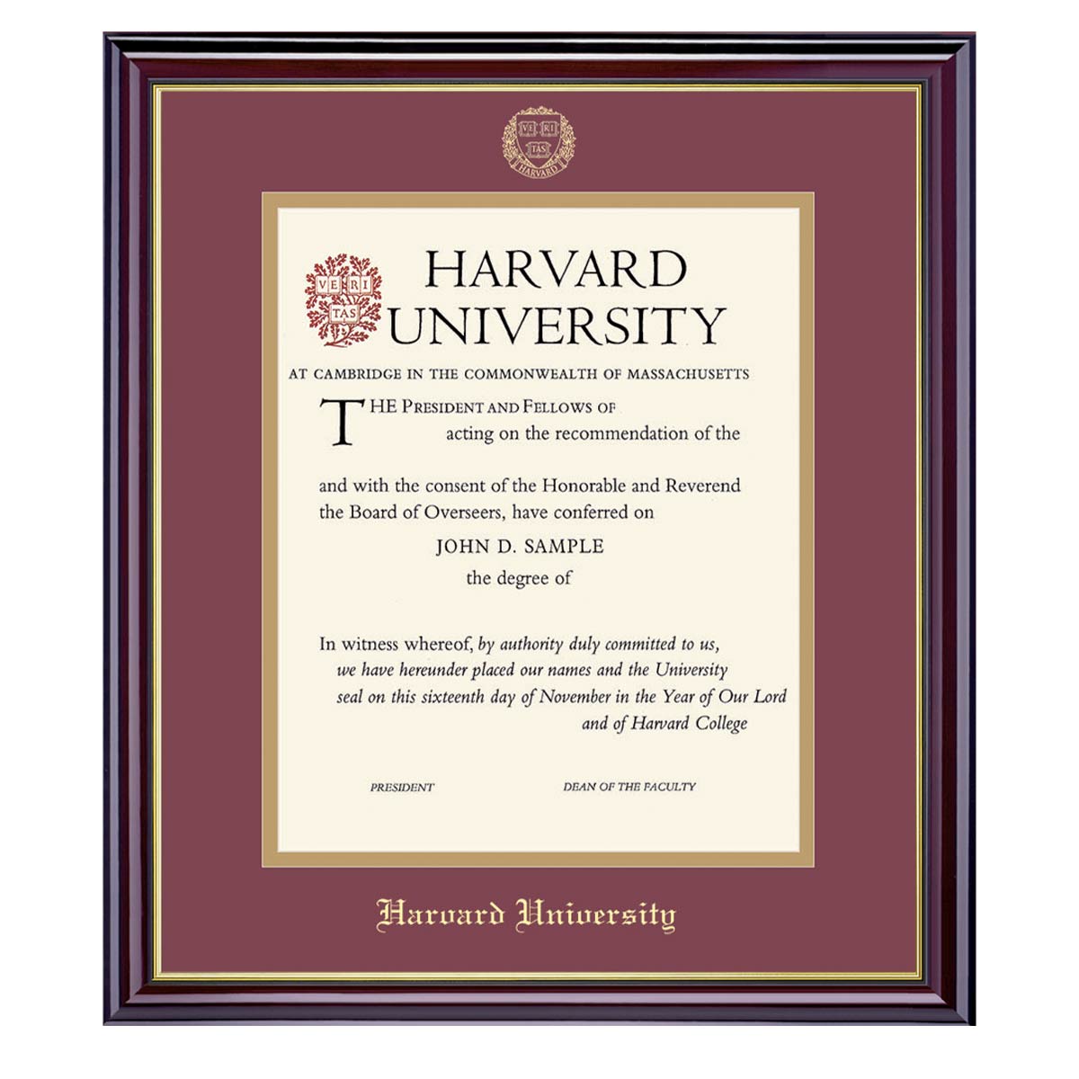 3639-Harvard University Vertical Certificate Frame_Windsor.jpg