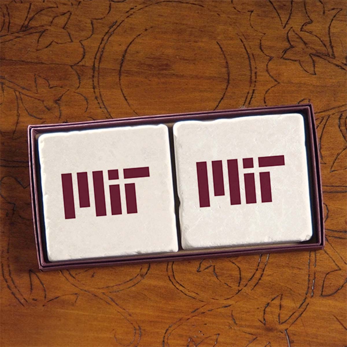 MIT Screencraft Tileworks Set of Marble Coasters MIT Contemporary Logo ...
