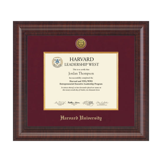 4576-Harvard Presidential Gold Engraved Certificate Frame in Premier with Maroon Linen Mat_Horizontal_01.jpg