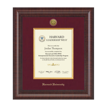 4576-Harvard Presidential Gold Engraved Certificate Frame in Premier with Maroon Linen Mat_Vertical_01.jpg