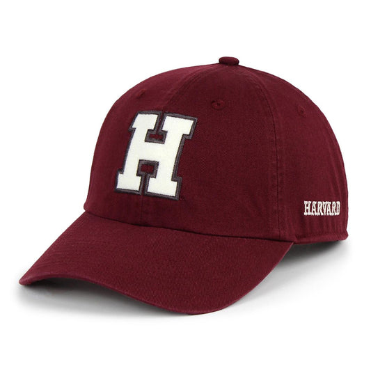 Harvard Classic Unstructured Twill Hat with Felt H Logo