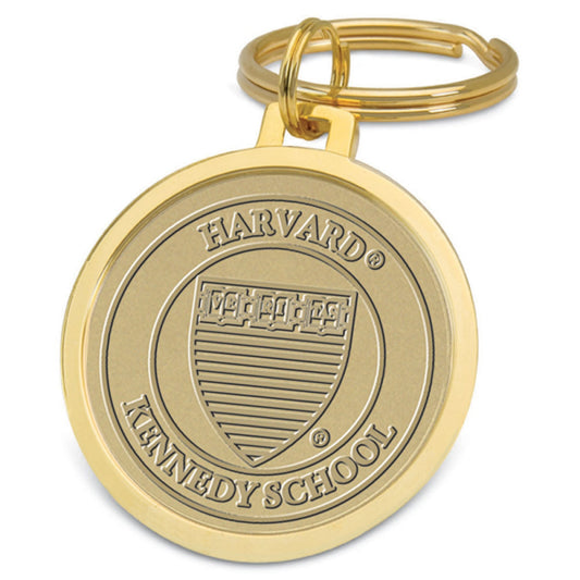 4647-Harvard 23K Gold-Plated Brass Key Ring_JFK Government.jpg