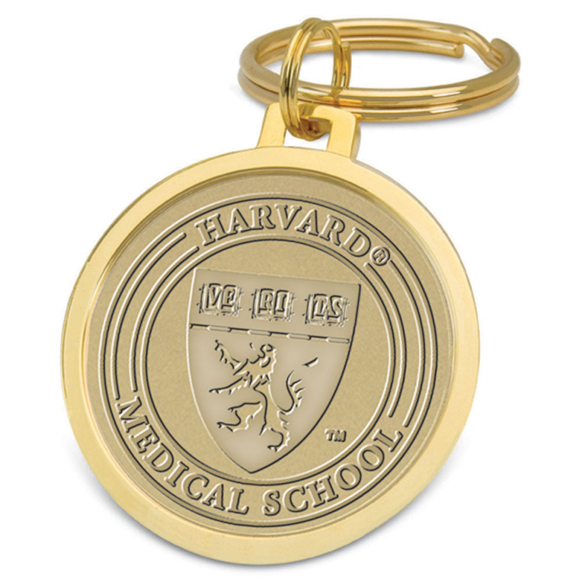 4647-Harvard 23K Gold-Plated Brass Key Ring_Medical.jpg