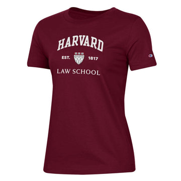 4719-Harvard Law School Women's Tee Shirt With Shield_Maroon.jpg