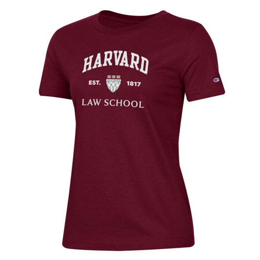 4719-Harvard Law School Women's Tee Shirt With Shield_Maroon.jpg