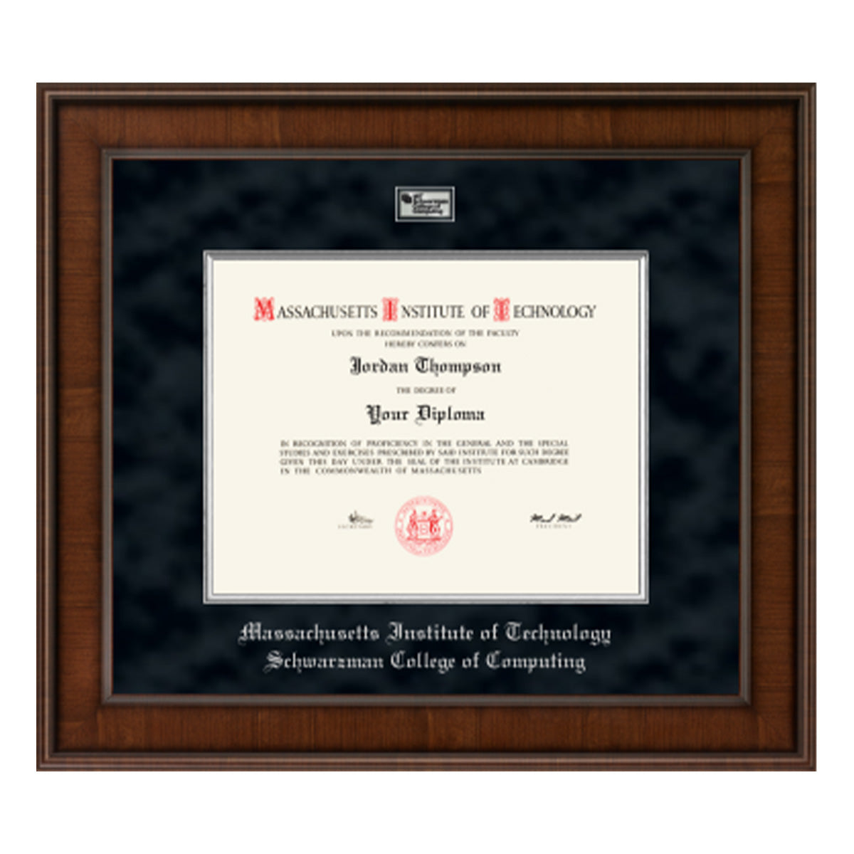 4760-MIT Schwarzman College of Computing Presidential Masterpiece Diploma Frame in Madison with Black Suede Mat_media_01.jpg
