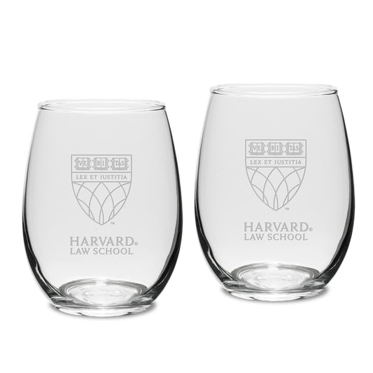 4817-Harvard Law School Set of 2 Engraved Crystal Stemless Wine Glass_media_01.jpg