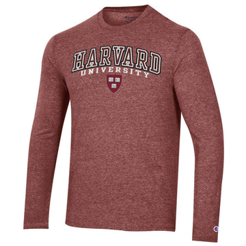 4966-Harvard Champion Men's Triumph Long Sleeve Triblend Tee_Maroon.jpg