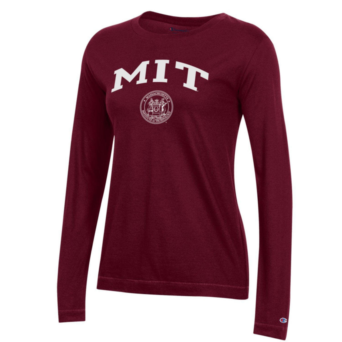4969-MIT Womens Champion Long Sleeve Tee_Maroon.jpg