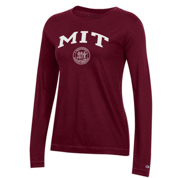 4969-MIT Womens Champion Long Sleeve Tee_Maroon.jpg