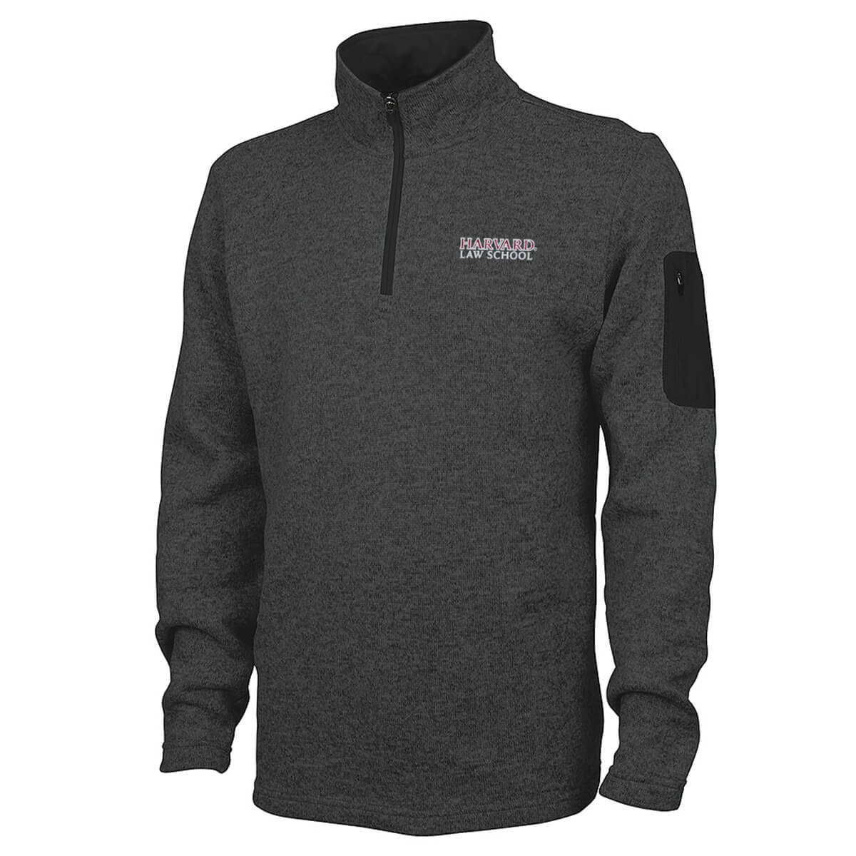 4 Zip Sweater Fleece Pullover With Embroidered Design_Charcoal.jpg