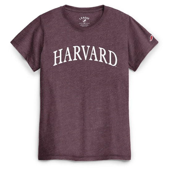 5149-Harvard Women's League Intramural Maroon Triblend Tee With Arched Harvard Design_media_01.jpg
