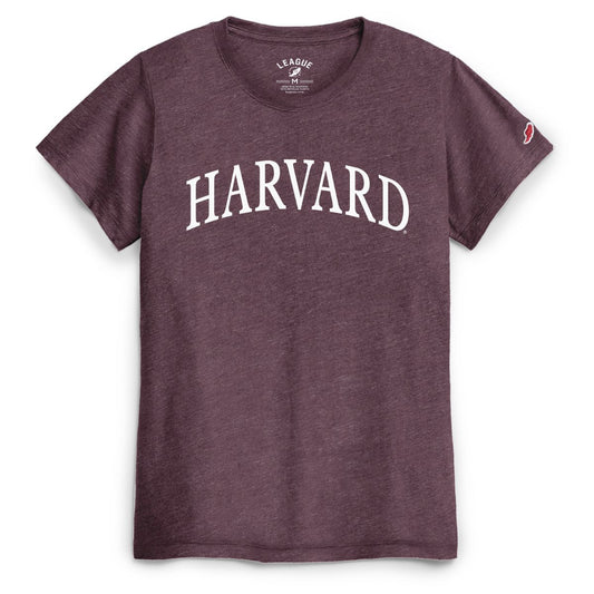 5149-Harvard Women's League Intramural Maroon Triblend Tee With Arched Harvard Design_media_01.jpg