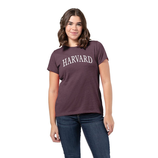 5149-Harvard Women's League Intramural Maroon Triblend Tee With Arched Harvard Design_media_02.jpg