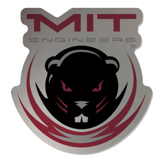 MIT Maroon and Silver Beaver Outside Decal