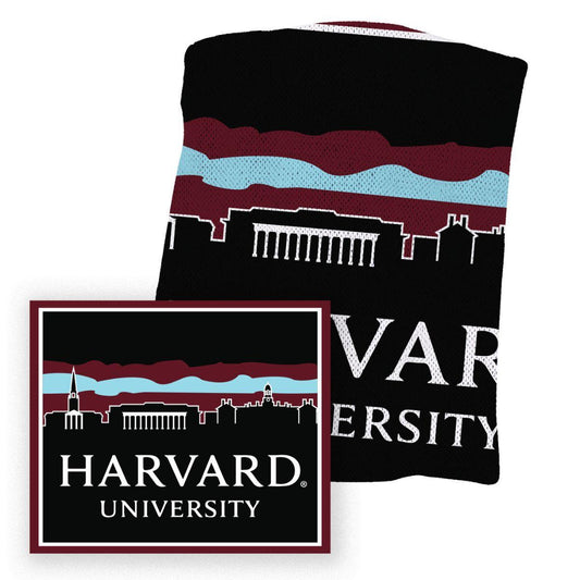 Harvard Uscape Afghan Blanket With The Iconic Harvard Campus Design