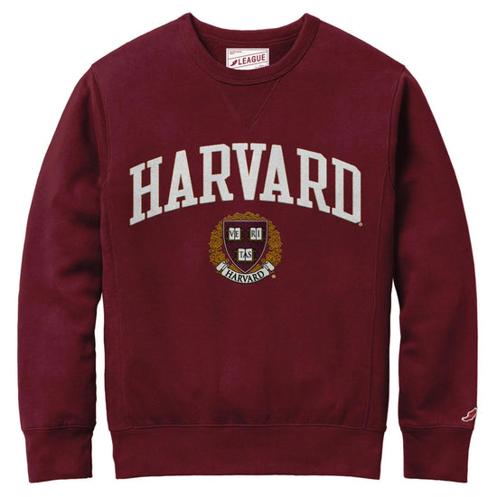 5567-Harvard League Stadium Crew Neck Applique Sweatshirt_maroon.jpg