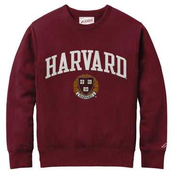 5567-Harvard League Stadium Crew Neck Applique Sweatshirt_maroon.jpg