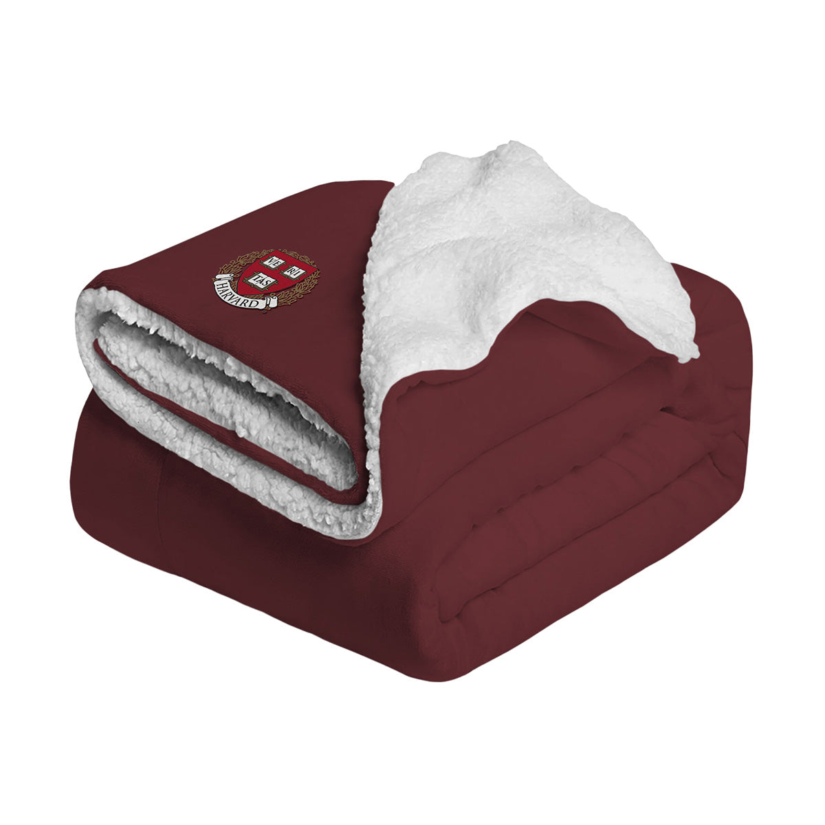 6120-Harvard Sherpa Embroidered Blanket_Maroon.jpg