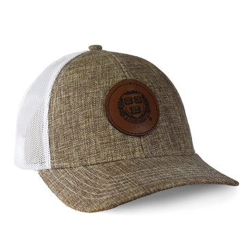 6194-Harvard Leather Patch Burlap Front Adjustable Snapback Trucker_media_01.jpg