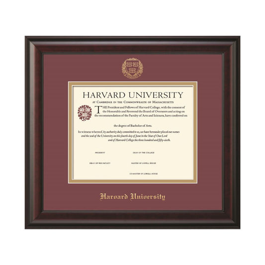 6368-Harvard University Certificate 8 x 10 With Maroon And Gold Double Mat_media.jpg