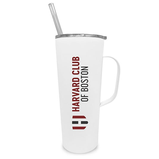 6445-Harvard Club of Boston White 20 oz Stainless Roadie Tumbler With Straw_media.jpg