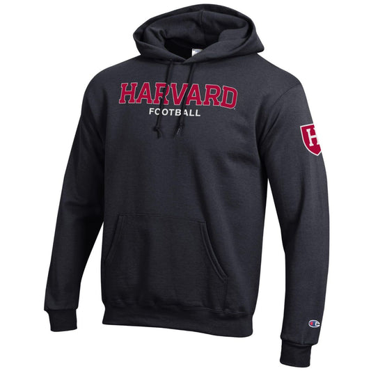 6467-Harvard Champion Football Hood With Athletic Shield_Black.jpg