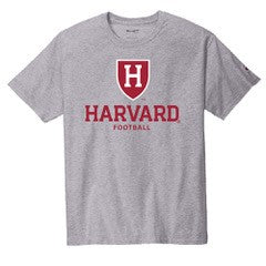 6476-Harvard Champion Short Sleeve Football Tee With Athletic Shield_Grey.jpg