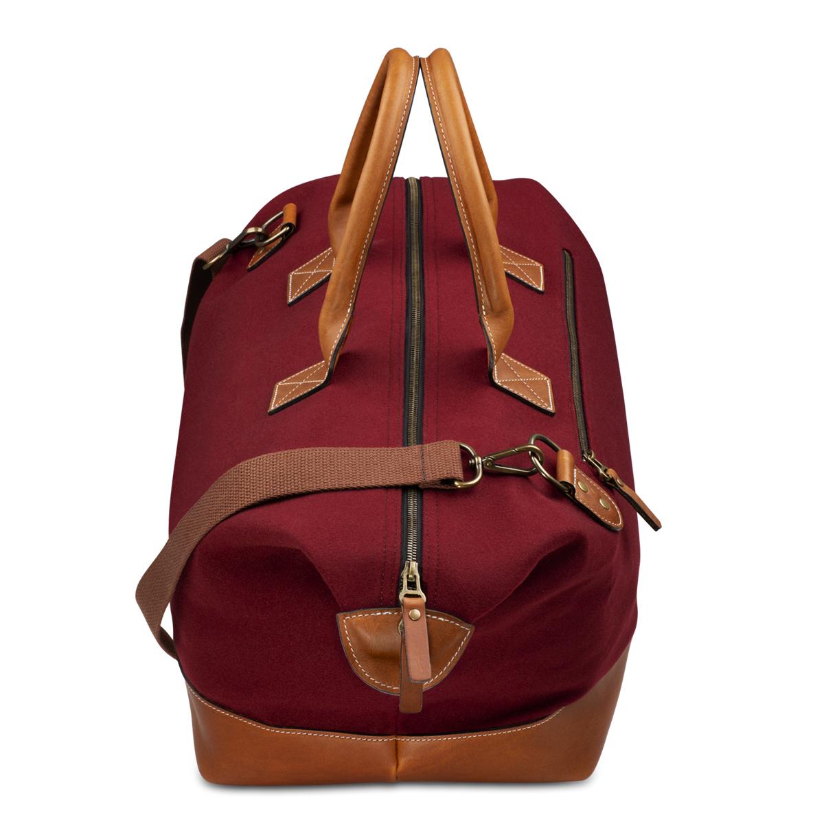 Harvard Maroon Wool And Leather Veritas Weekender Bag – The COOP