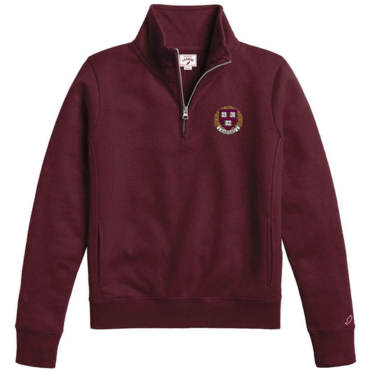 Harvard League Women's Embroidered Seal Academy 1/4 Zip