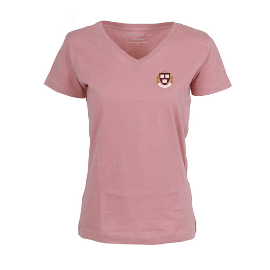 6801-Harvard Women's V-Neck Left Chest Seal Tee_Pink.jpg