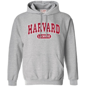 Harvard Lacrosse Vintage Applique Hooded Sweatshirt