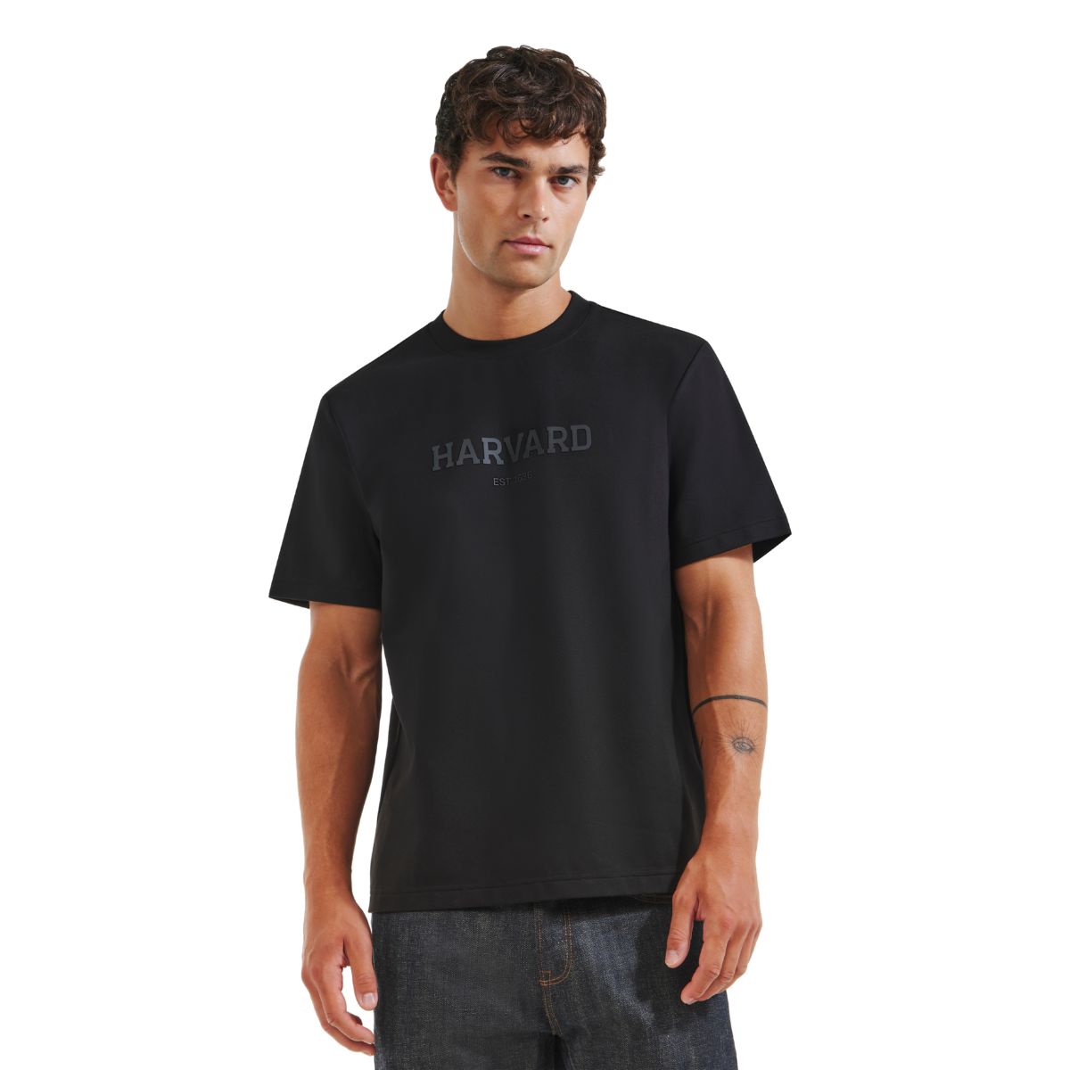 7045-Harvard Rudsak Karter Unisex Cotton Tee with Rubber Print Logo_02.jpg