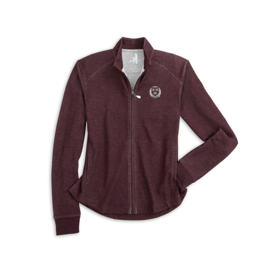 7319-Harvard Womens Johnnie-O Maroon Lightweight Full Zip Sweatshirt_media