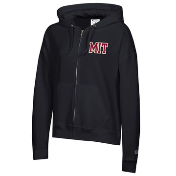 7338-MIT Women's Champion Black Embroidered Full Zip Hooded Sweatshirt_media_01.jpg