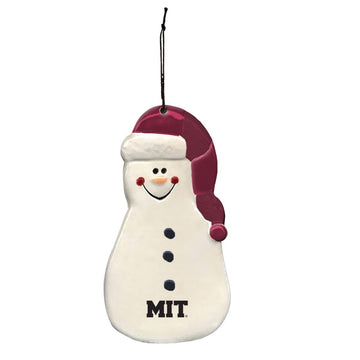 MIT Ceramic Snowman Ornament