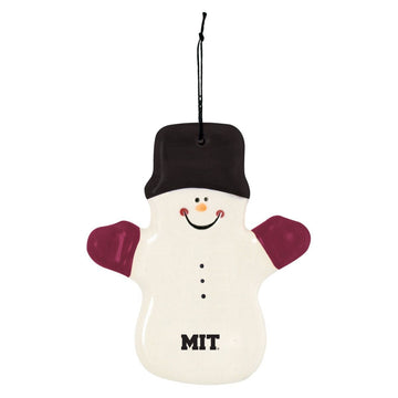 MIT Ceramic Snowman Ornament With Top Hat