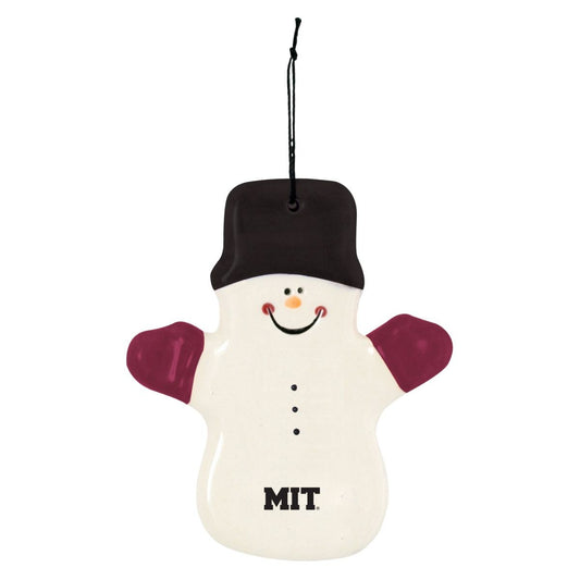 MIT Ceramic Snowman Ornament With Top Hat