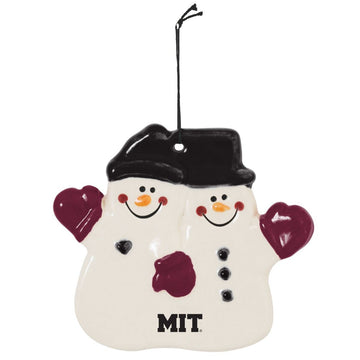 MIT Double Snowman Ceramic Ornament