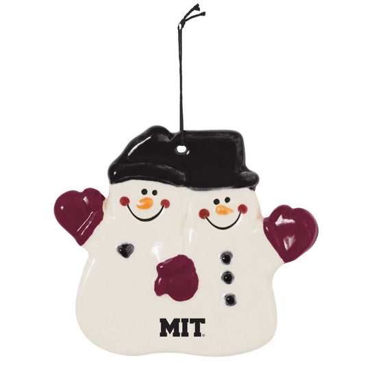 MIT Double Snowman Ceramic Ornament
