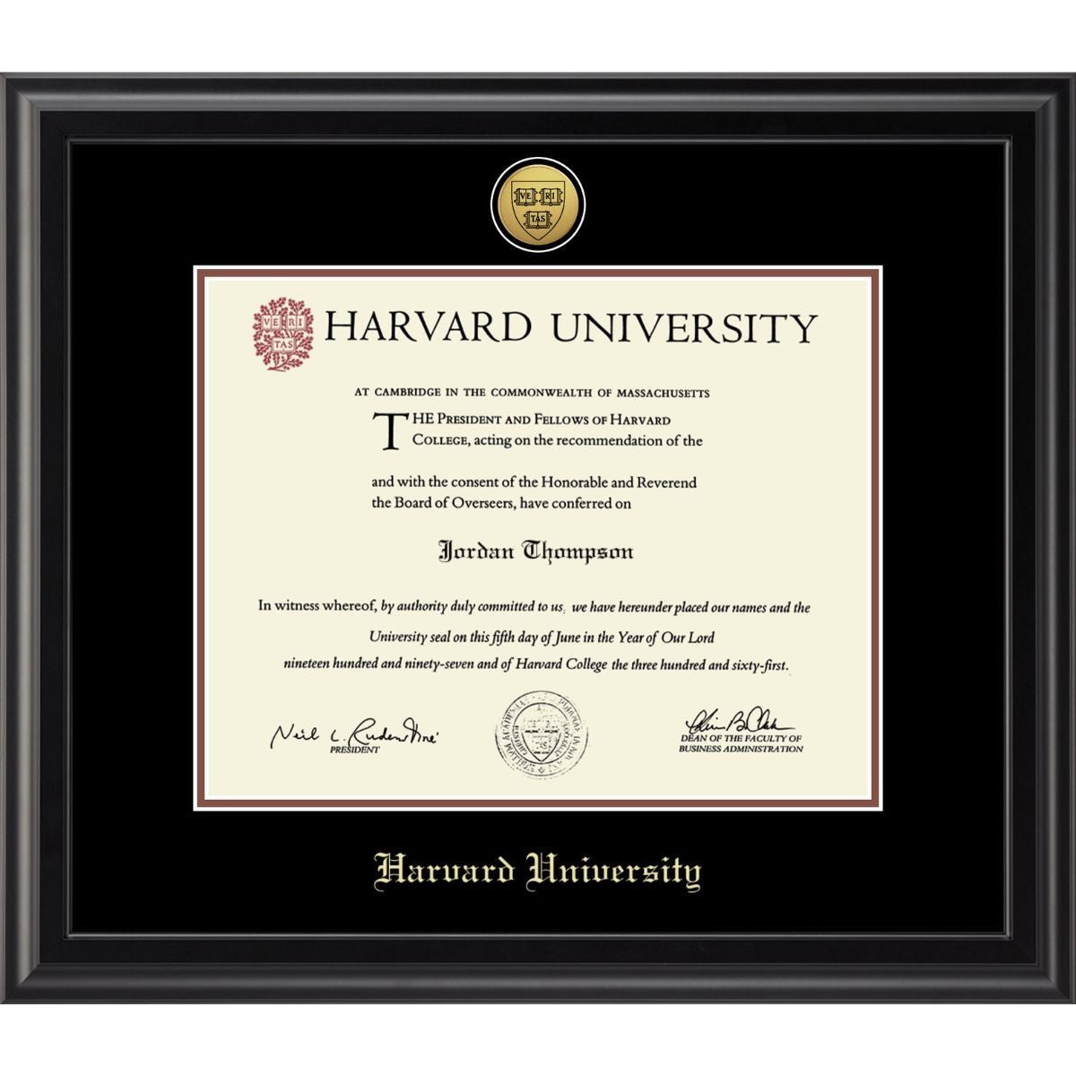 7396-Harvard Medallion Midnight Black Matte Diploma Frame With Black Mat_Har-Undergrad.jpg