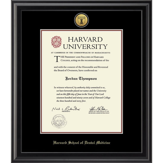7396-Harvard Medallion Midnight Black Matte Diploma Frame With Black Mat_Harvard-Dental.jpg