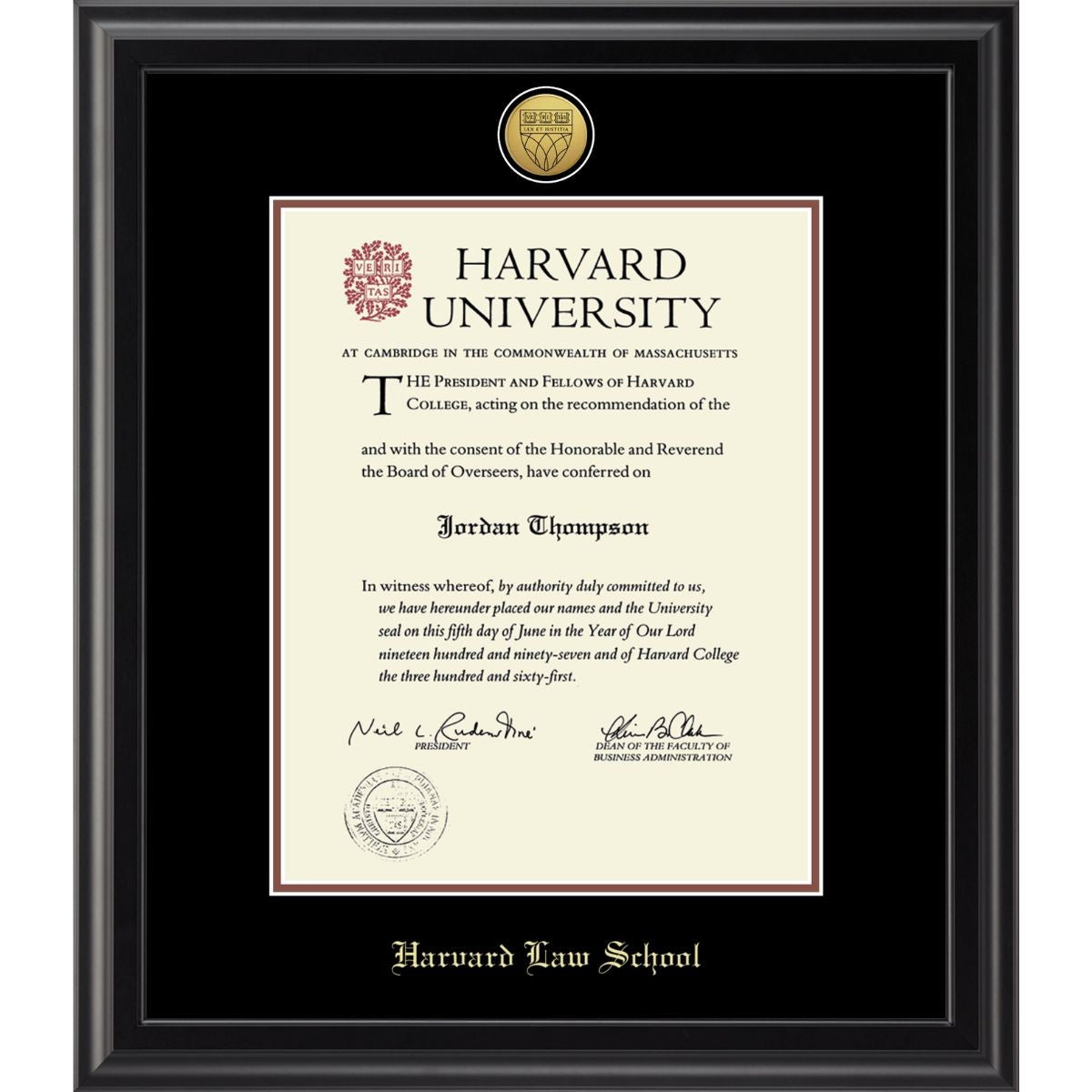 7396-Harvard Medallion Midnight Black Matte Diploma Frame With Black Mat_Harvard - Law.jpg