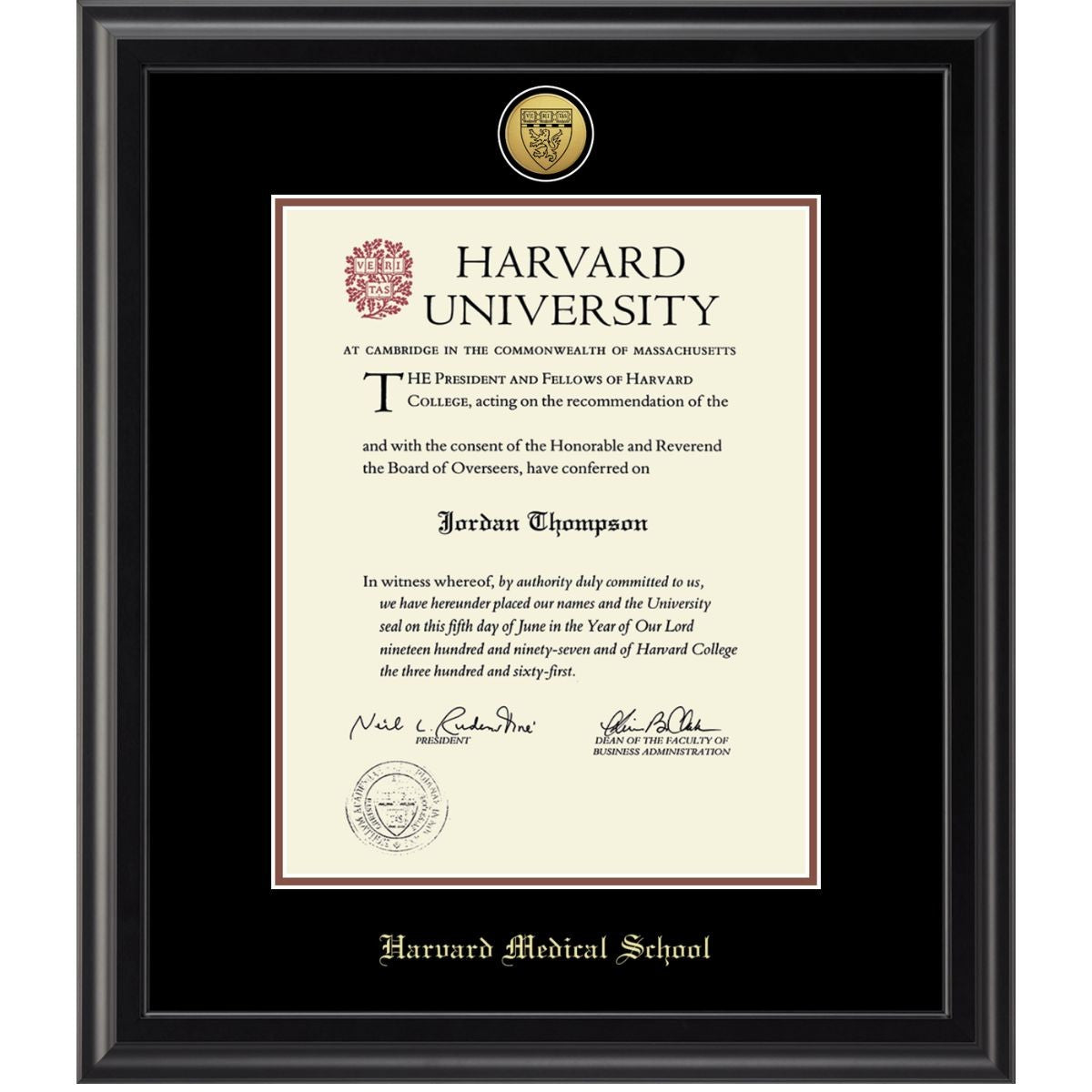 7396-Harvard Medallion Midnight Black Matte Diploma Frame With Black Mat_Harvard - Medical.jpg