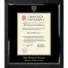 7398-Harvard Embossed Eclipse Black Satin High Gloss Diploma Frame With Black Mat_Harvard - JFK.jpg