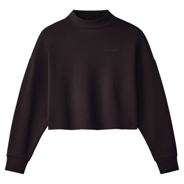 Harvard DreamGlow Womens Dark Espresso Cropped Mock Neck