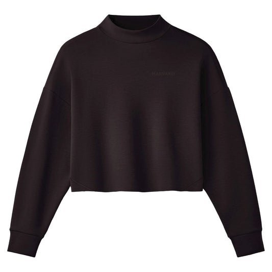 Harvard DreamGlow Womens Dark Espresso Cropped Mock Neck