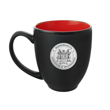 7450-MIT Sparta Pewter 12 oz Pewter Medallion Ceramic Matte Black Coffee Mug with Color Accent